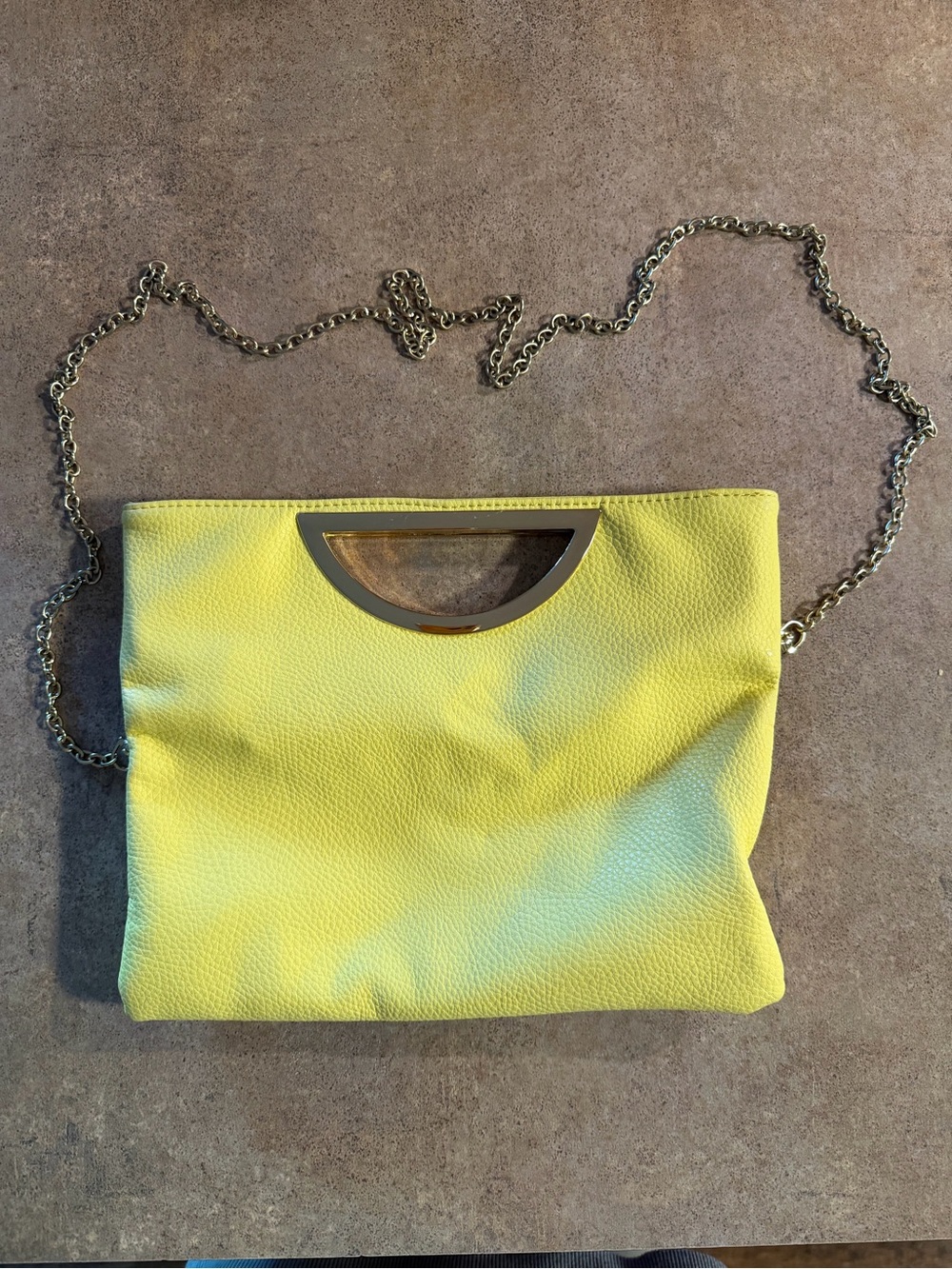 Yellow Chain-Handle Women’s Convertible Clutch Bag
